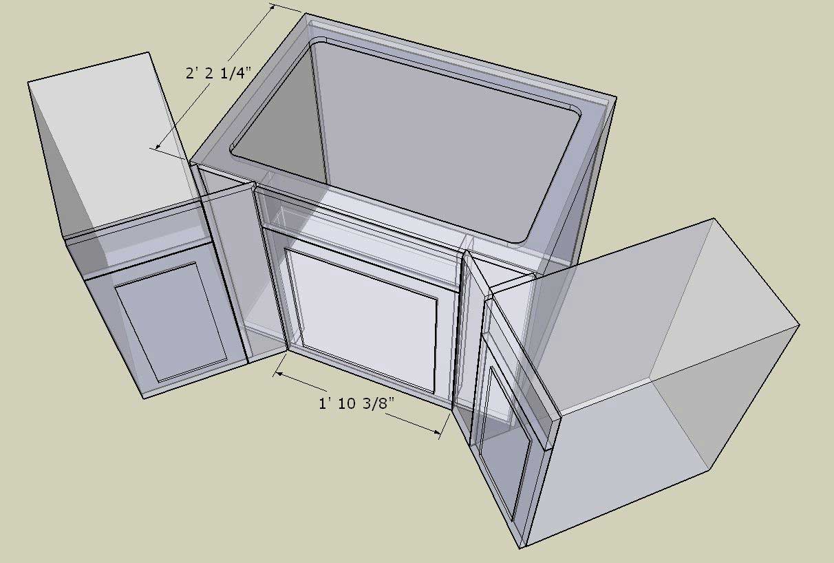 corner kitchen sink base cabinet dimensions
