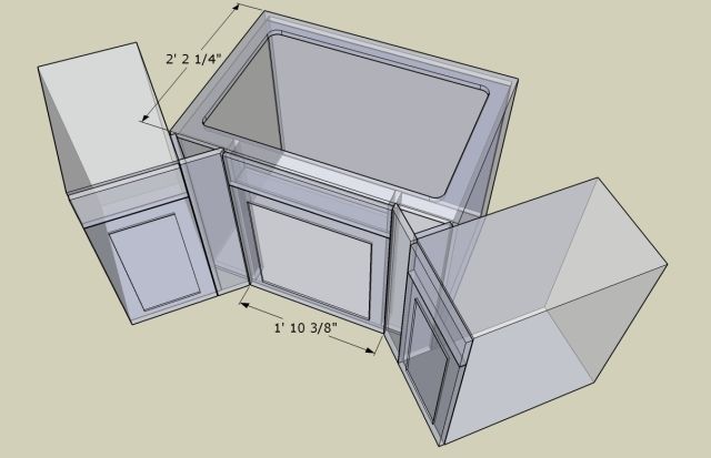 corner kitchen sink measurements