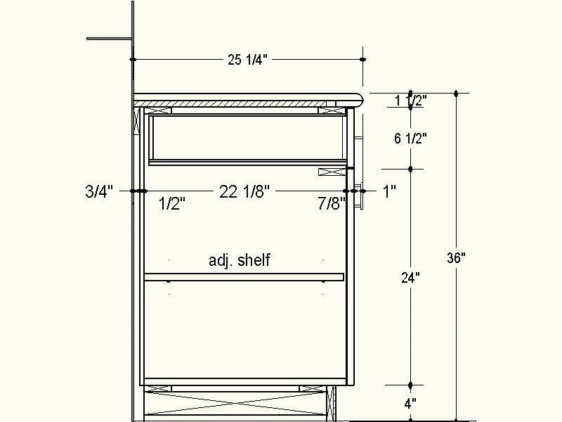 minimum depth of wall-mounted kitchen cabinet