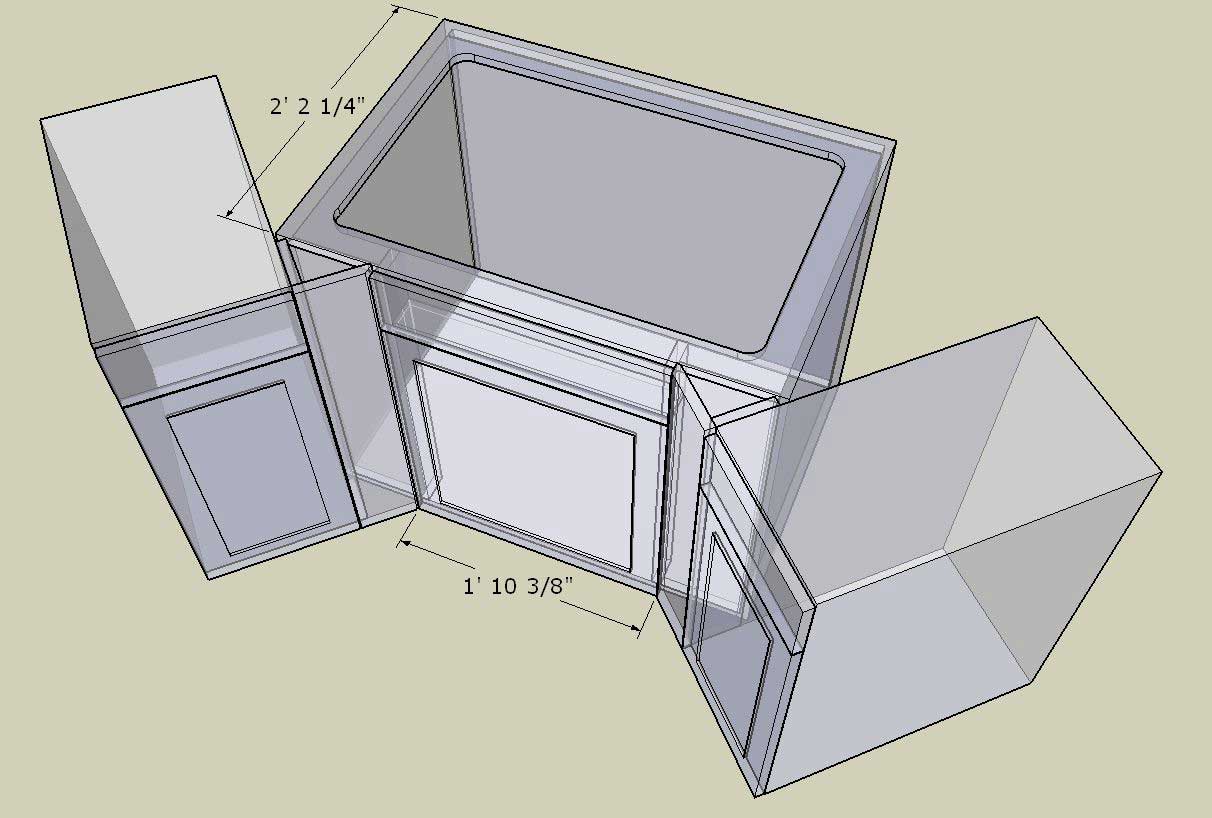 Corner kitchen deals sink base unit