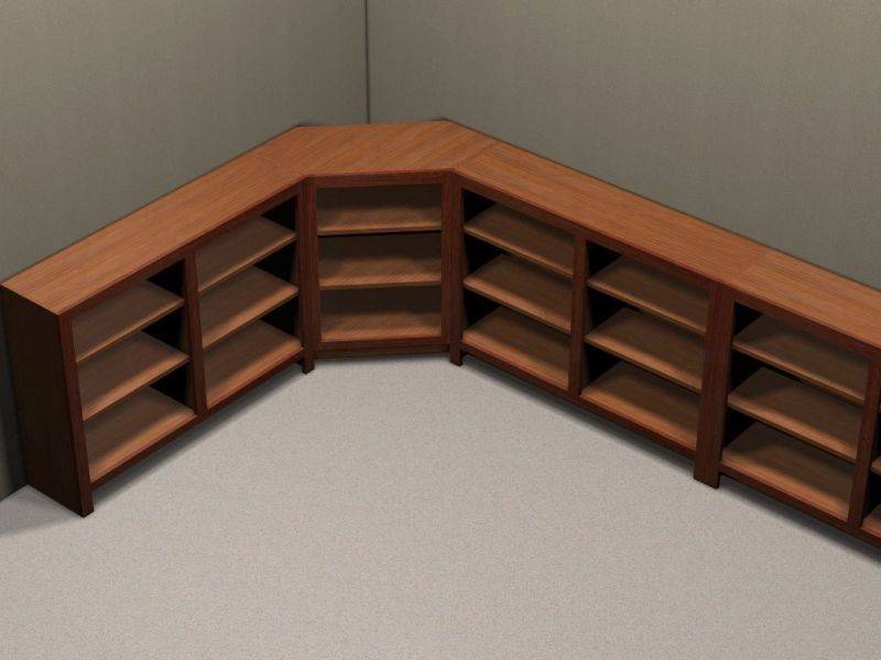 Built in deals corner bookshelf